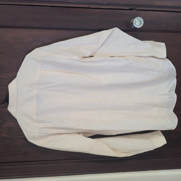 Pronto Uomo Yellow Cream Non Iron Slim Fit Long Sleeve Button Down Shirt Size 17 - Picture 5 of 6